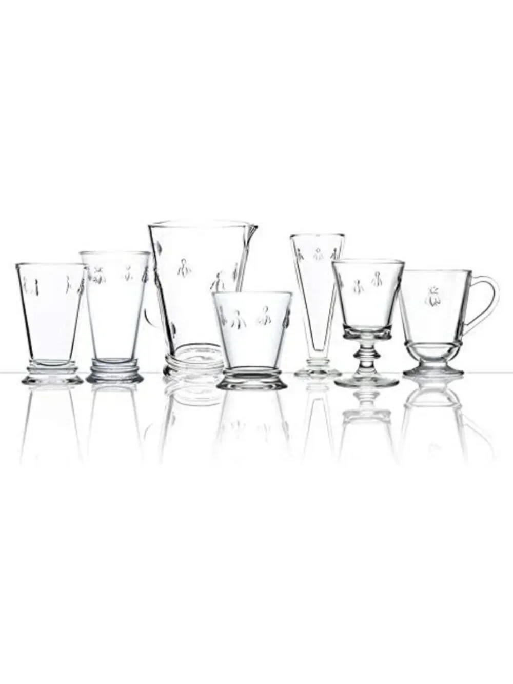 Elegant Double Old Fashioned Tumblers Set of 6 - Fancy Bee Glassware (15 oz)
